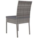 Garden Dining Chairs 2 pcs Poly Rattan Grey - Top-Down View