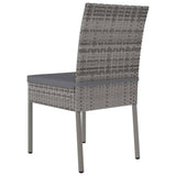 Garden Dining Chairs 4 pcs Poly Rattan Grey - Top-Down View