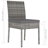 Garden Dining Chairs 4 pcs Poly Rattan Grey - Rear View