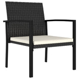 Garden Dining Chairs 2 pcs Poly Rattan Black - Front View