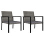 Garden Dining Chairs 2 pcs Poly Rattan Grey