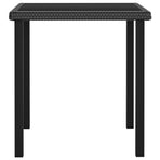 Garden Dining Table Black 70x70x73 cm Poly Rattan