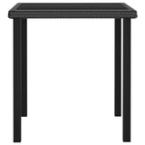 Garden Dining Table Black 70x70x73 cm Poly Rattan - Front View