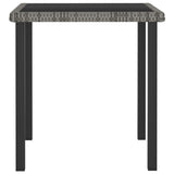 Garden Dining Table Grey 70x70x73 cm Poly Rattan - Front View