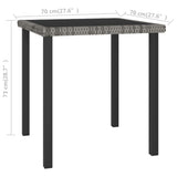 Garden Dining Table Grey 70x70x73 cm Poly Rattan - Top-Down View