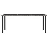 Garden Dining Table Grey 180x70x73 cm Poly Rattan - Front View