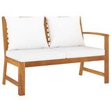 4 Piece Garden Lounge Set with Cushion Cream Solid Acacia Wood - Top-Down View