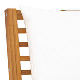 4 Piece Garden Lounge Set with Cushion Cream Solid Acacia Wood - Close-Up Angle