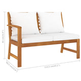 4 Piece Garden Lounge Set with Cushion Cream Solid Acacia Wood - Extra Image