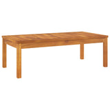 4 Piece Garden Lounge Set with Cushion Cream Solid Acacia Wood - Low Angle