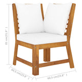 4 Piece Garden Lounge Set with Cushion Cream Solid Acacia Wood - Extra Image