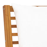 6 Piece Garden Lounge Set with Cushion Cream Solid Acacia Wood