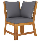 4 Piece Garden Lounge Set with Cushion Solid Acacia Wood - 45-Degree Angle