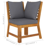 4 Piece Garden Lounge Set with Cushion Solid Acacia Wood - Extra Image