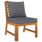 4 Piece Garden Lounge Set with Cushion Solid Acacia Wood - Rear View