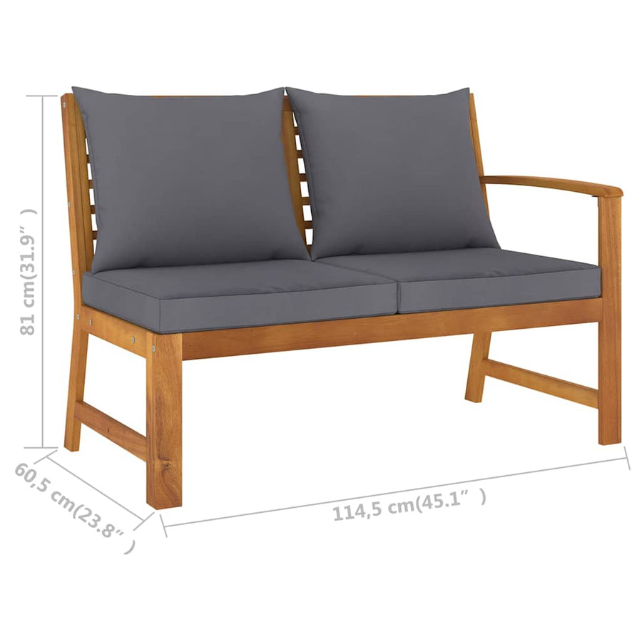 4 Piece Garden Lounge Set with Cushion Solid Acacia Wood