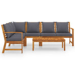 5 Piece Garden Lounge Set with Cushion Solid Acacia Wood