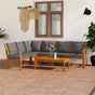 5 Piece Garden Lounge Set with Cushion Solid Acacia Wood
