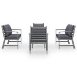 5 Piece Garden Lounge Set with Cushion Solid Acacia Wood Grey