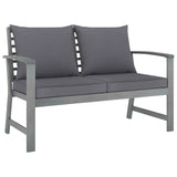 5 Piece Garden Lounge Set with Cushion Solid Acacia Wood Grey - Top-Down View