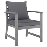 5 Piece Garden Lounge Set with Cushion Solid Acacia Wood Grey - 45-Degree Angle