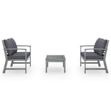 3 Piece Garden Lounge Set with Cushion Solid Acacia Wood Grey