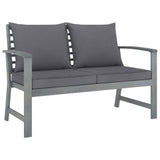 3 Piece Garden Lounge Set with Cushion Solid Acacia Wood Grey - Top-Down View