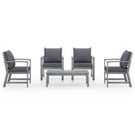 5 Piece Garden Lounge Set with Cushion Solid Acacia Wood Grey