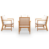 5 Piece Garden Lounge Set with Cushion Solid Acacia Wood