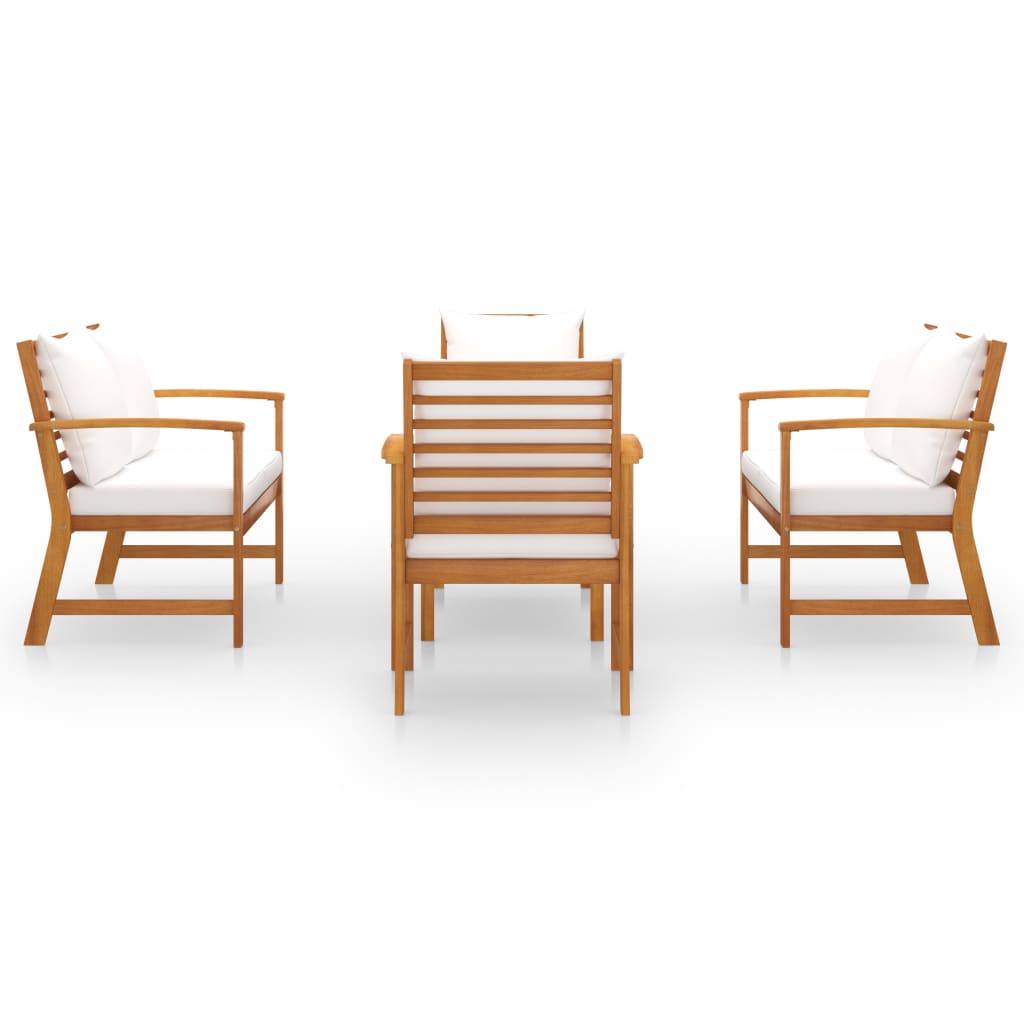 5 Piece Garden Lounge Set with Cushion Solid Acacia Wood
