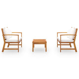 3 Piece Garden Lounge Set with Cushion Solid Acacia Wood