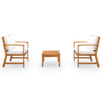 3 Piece Garden Lounge Set with Cushion Solid Acacia Wood