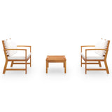 3 Piece Garden Lounge Set with Cushion Solid Acacia Wood - Side View