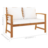 3 Piece Garden Lounge Set with Cushion Solid Acacia Wood - Low Angle