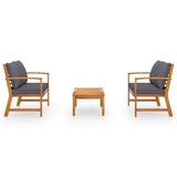 3 Piece Garden Lounge Set with Cushion Solid Acacia Wood