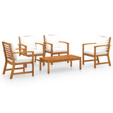 5 Piece Garden Lounge Set with Cushion Solid Acacia Wood