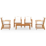5 Piece Garden Lounge Set with Cushion Solid Acacia Wood