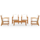 5 Piece Garden Lounge Set with Cushion Solid Acacia Wood - Side View