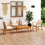 5 Piece Garden Lounge Set with Cushion Solid Acacia Wood
