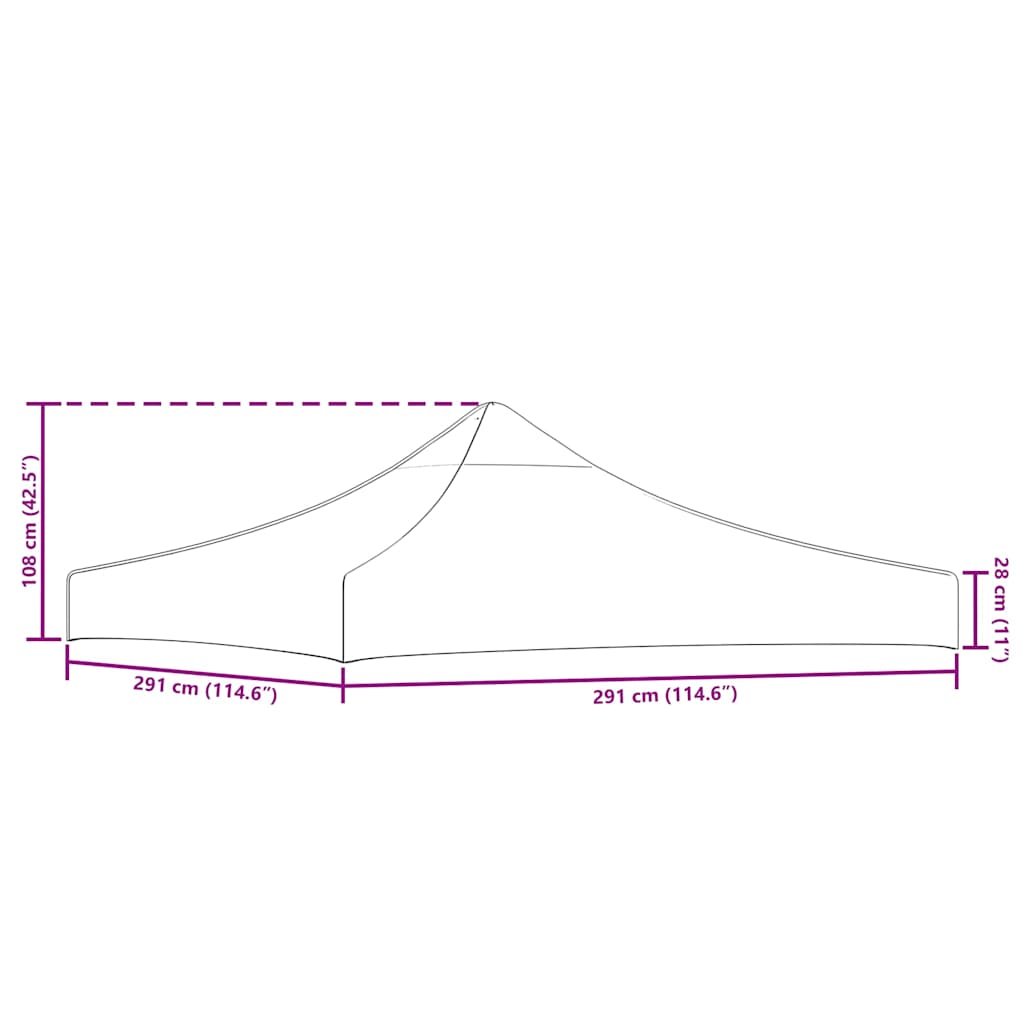 Party Tent Roof 3x3 m Orange 270 g/m?