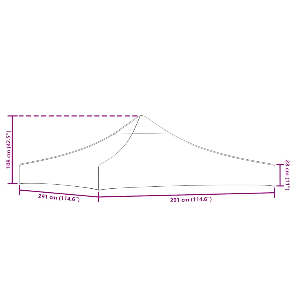 Party Tent Roof 3x3 m Taupe 270 g/m?