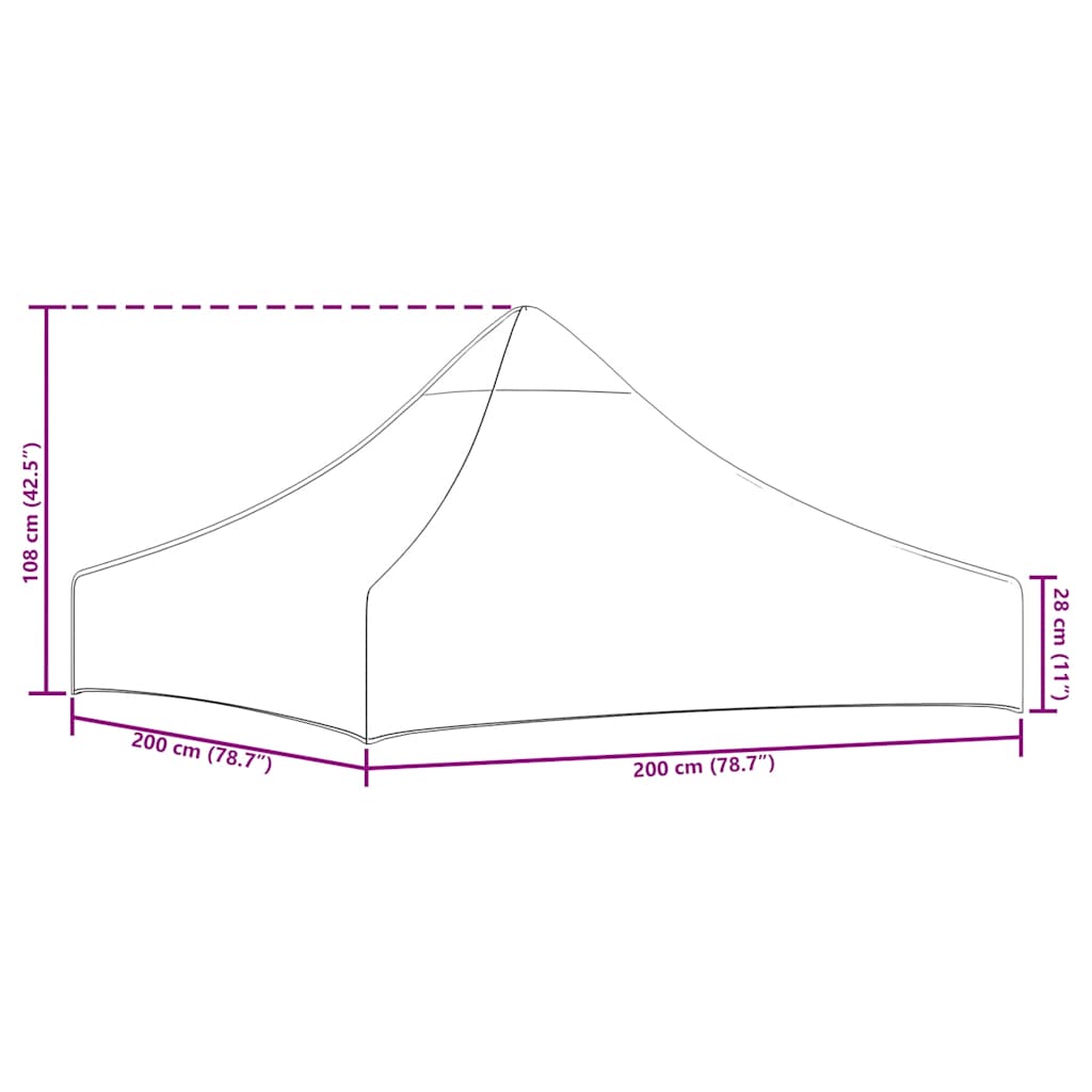 Party Tent Roof 2x2 m Cream 270 g/m²
