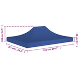 Party Tent Roof 4.5x3 m Blue 270 g/m² - Rear View