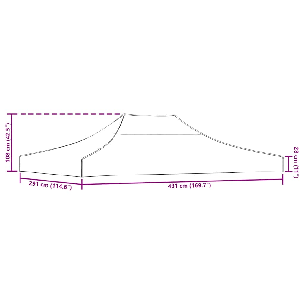 Party Tent Roof 4.5x3 m Anthracite 270 g/m?