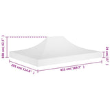 Party Tent Roof 4.5x3 m White 270 g/m²