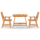 3 Piece Garden Dining Set Solid Acacia Wood - Side View