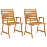 3 Piece Garden Dining Set Solid Acacia Wood - Top-Down View