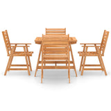 5 Piece Garden Dining Set Solid Acacia Wood - Side View