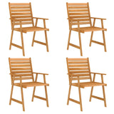 5 Piece Garden Dining Set Solid Acacia Wood - Top-Down View