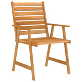 5 Piece Garden Dining Set Solid Acacia Wood - 45-Degree Angle